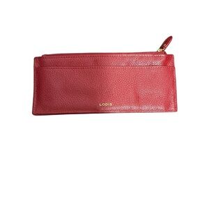 Lodis Cherry Red Leather Card/Cash Holder